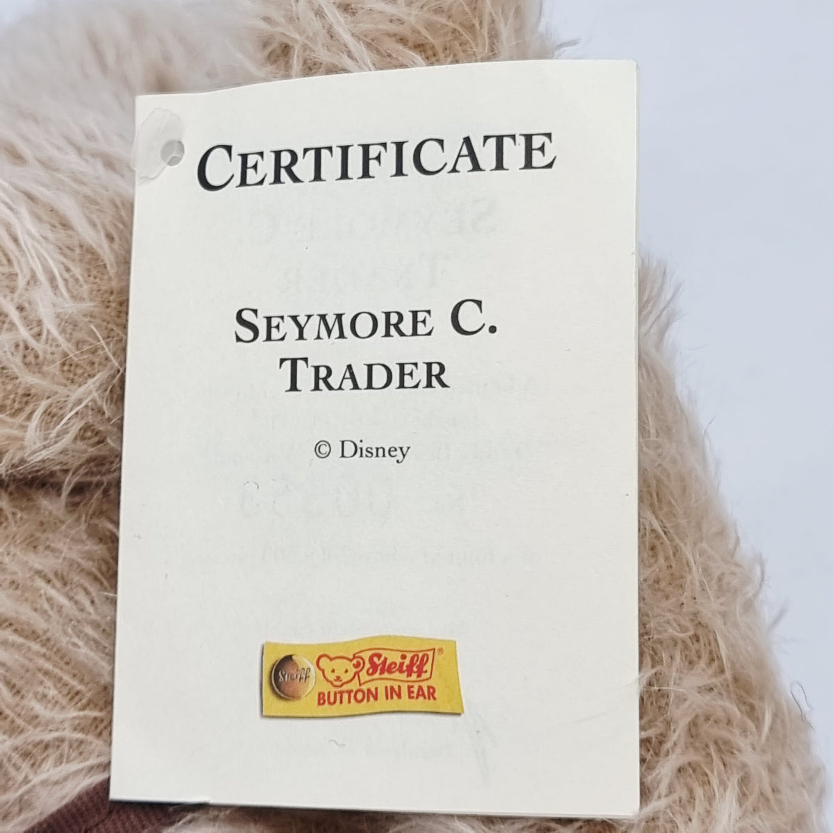 Steiff 680069 Seymore C. Trader Teddybär Disney Convention 2001 beige 32 cm