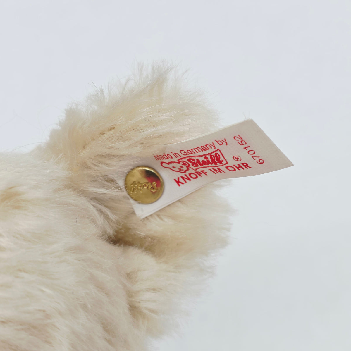 Steiff 670152 Teddybär Jubiläums-Bär 1997 Mohair 40 cm rohweiß