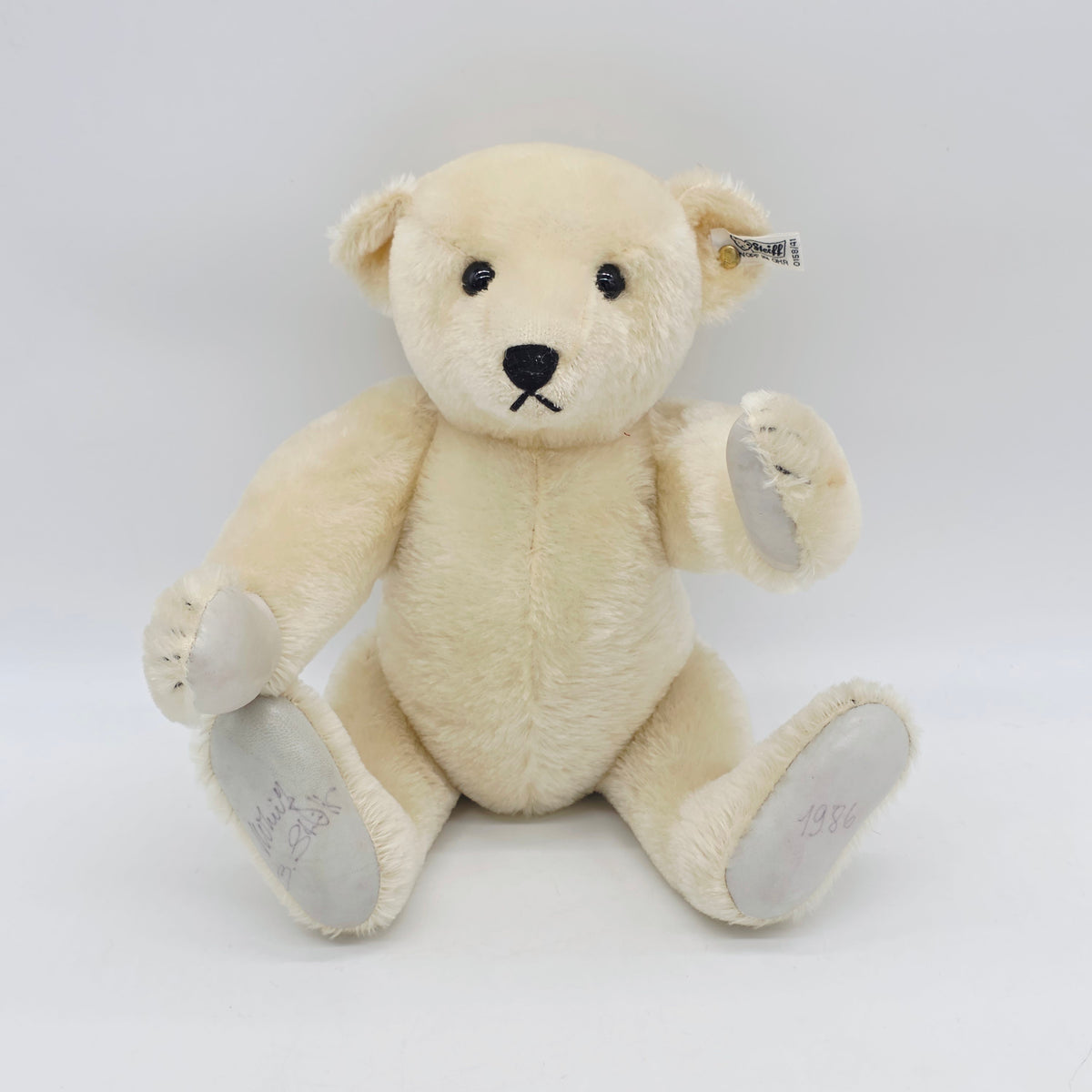 Steiff 0158/41 Teddybär weißes Mohair 41 cm