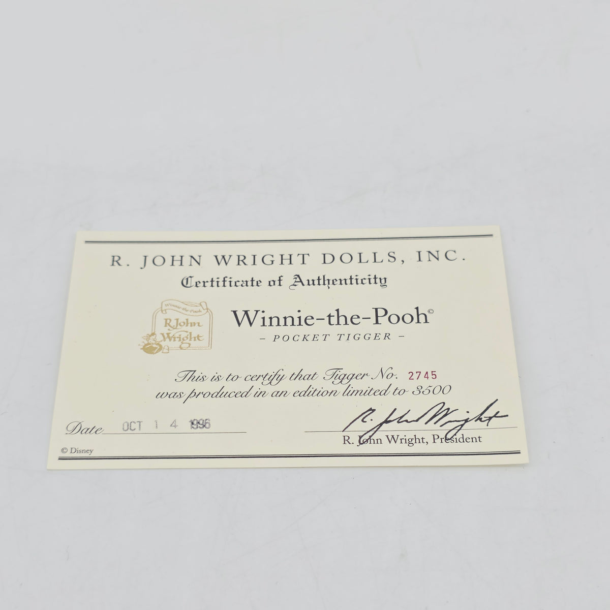 R. John Wright Pocket Tigger Winnie the Pooh 9 cm