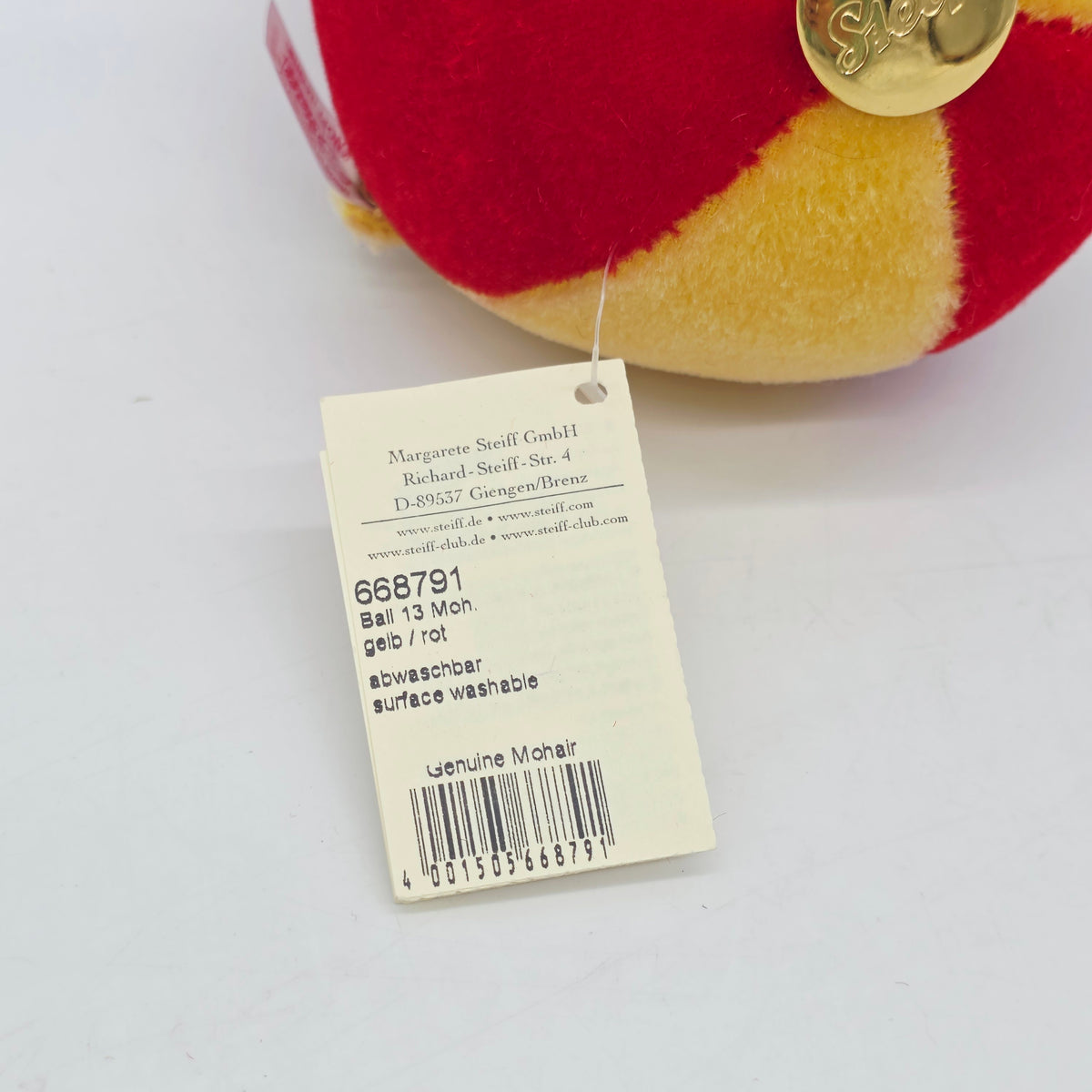 Steiff 668791 Ball 13 cm Mohair