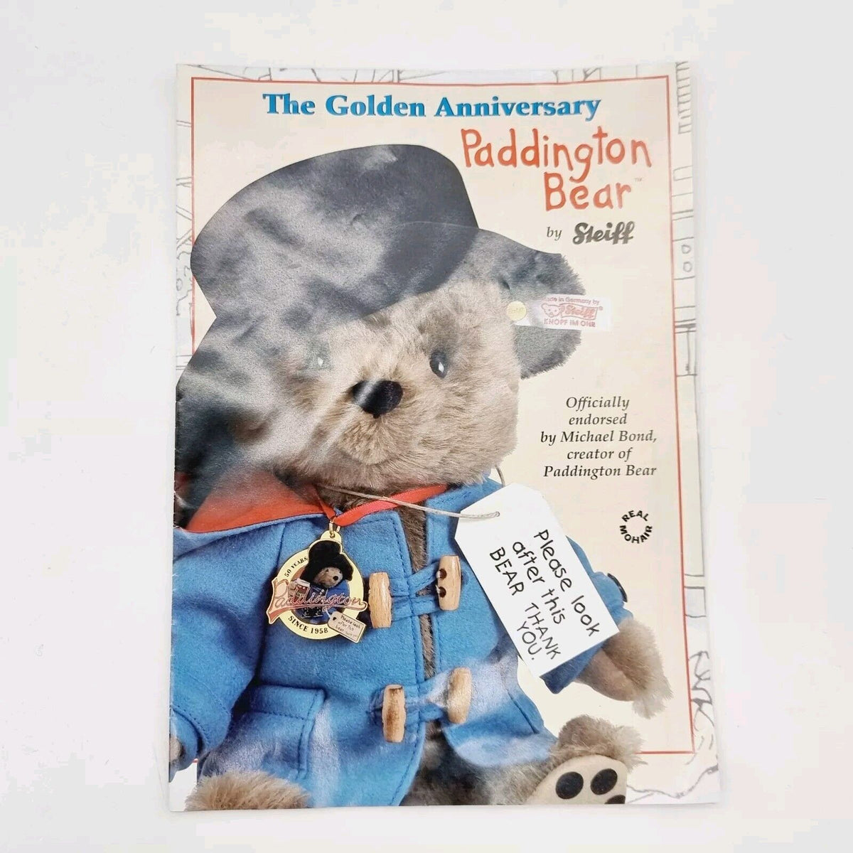 Steiff 662010 Paddington 50th Anniversay Teddybär 25 cm limitiert Jahr 2008