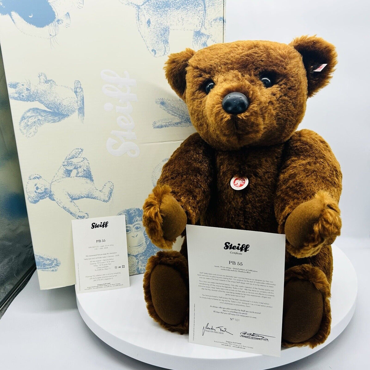 Nr. 101! Steiff Danbury Mint 663123 Teddybär PB 55 Re-Edition limitiert 1000