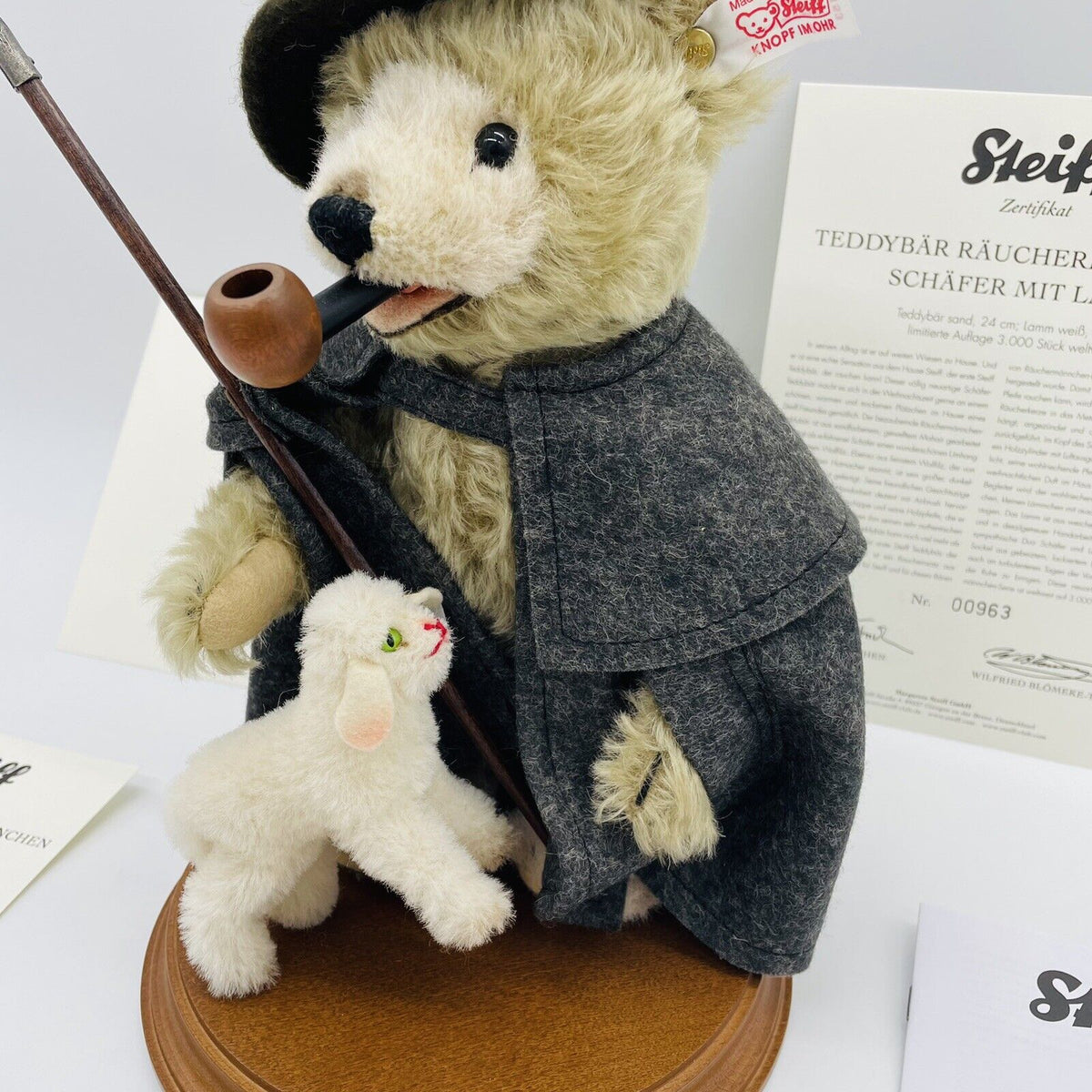 Steiff Räuchermännchen Schäfer mit Lamm 037153 24cm / 9cm 2008