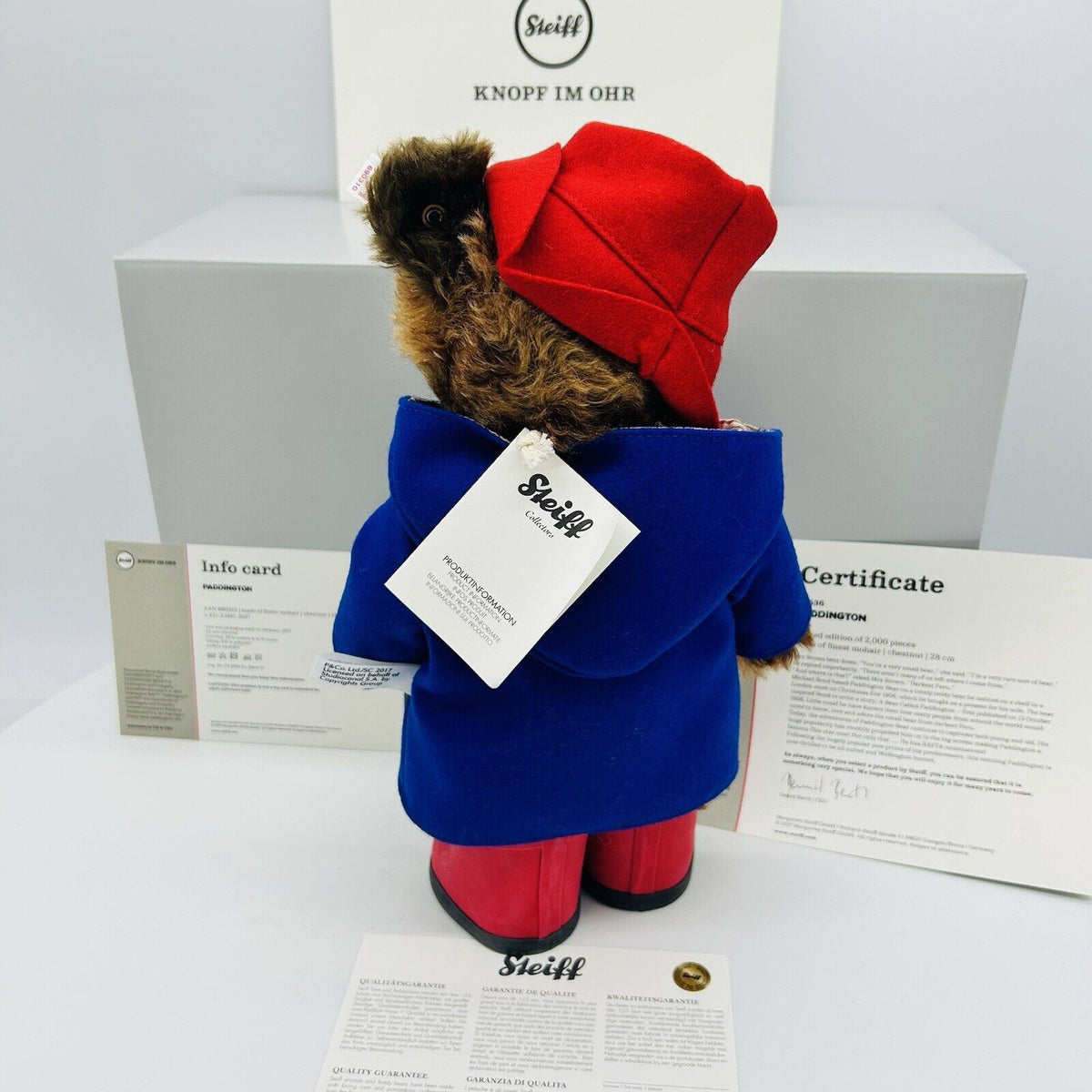 Steiff 690310 Teddybär Paddington mit Wellington Boots limitiert 2000 28cm