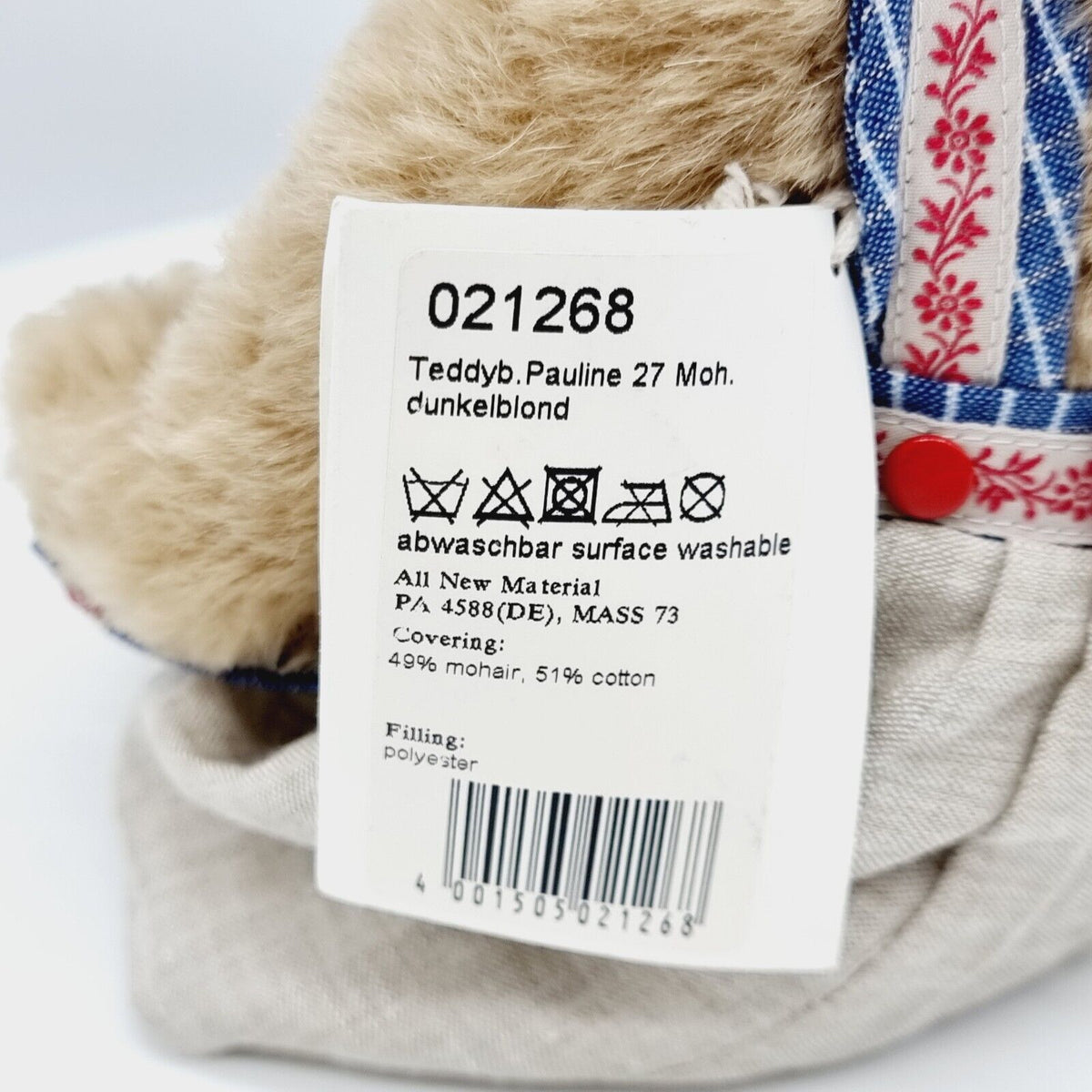 Steiff 021268 Teddybär Pauline limitiert 1500 aus 2015 27 cm Mohair