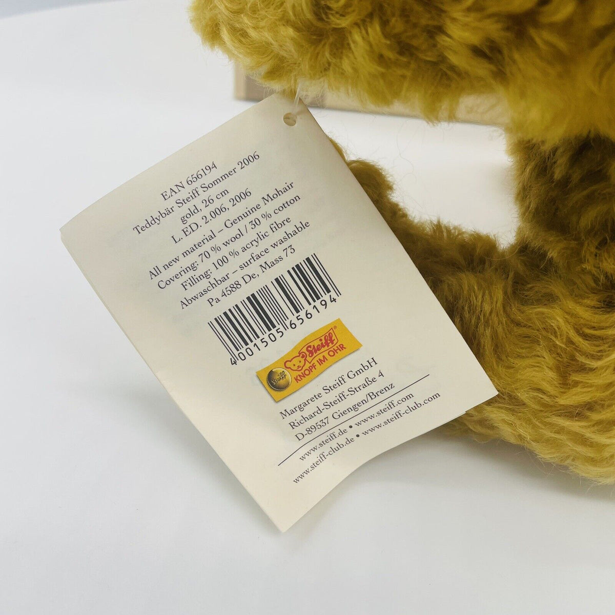 Steiff Teddybär Sommer 2006 Festivalbär 656194 limitiert 2006 aus 2006 26cm