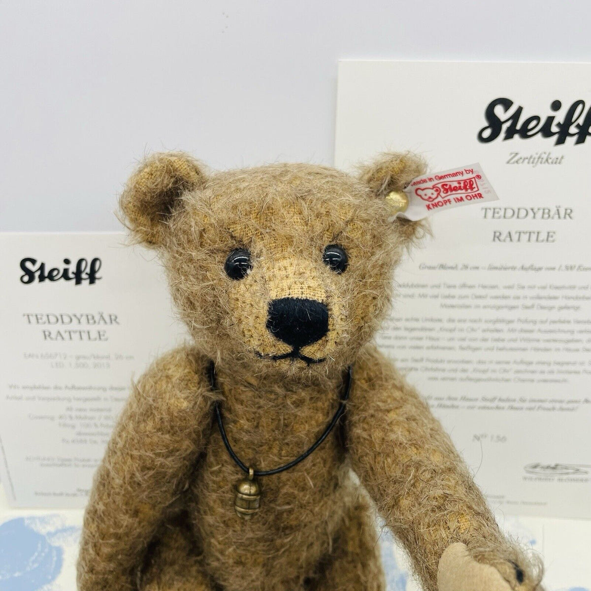 Steiff 656712 Teddybär Rattle limitiert 1500 aus 2013 26 cm Mohair