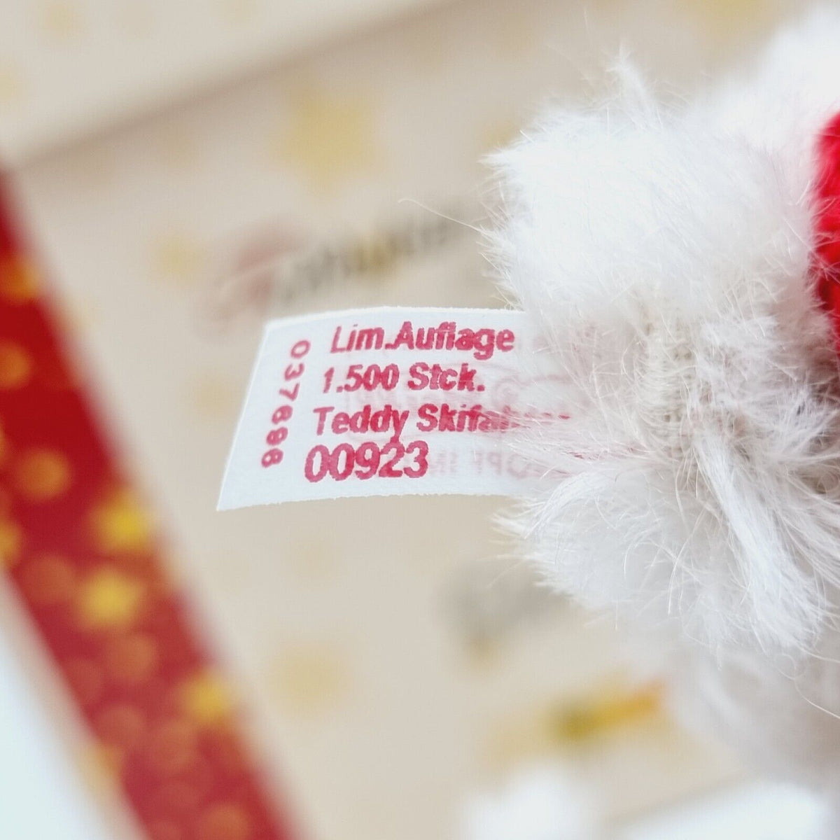 Steiff 037696 Teddybär Skifahrer weiß 18 cm limitiert 1500 Jahr 2004