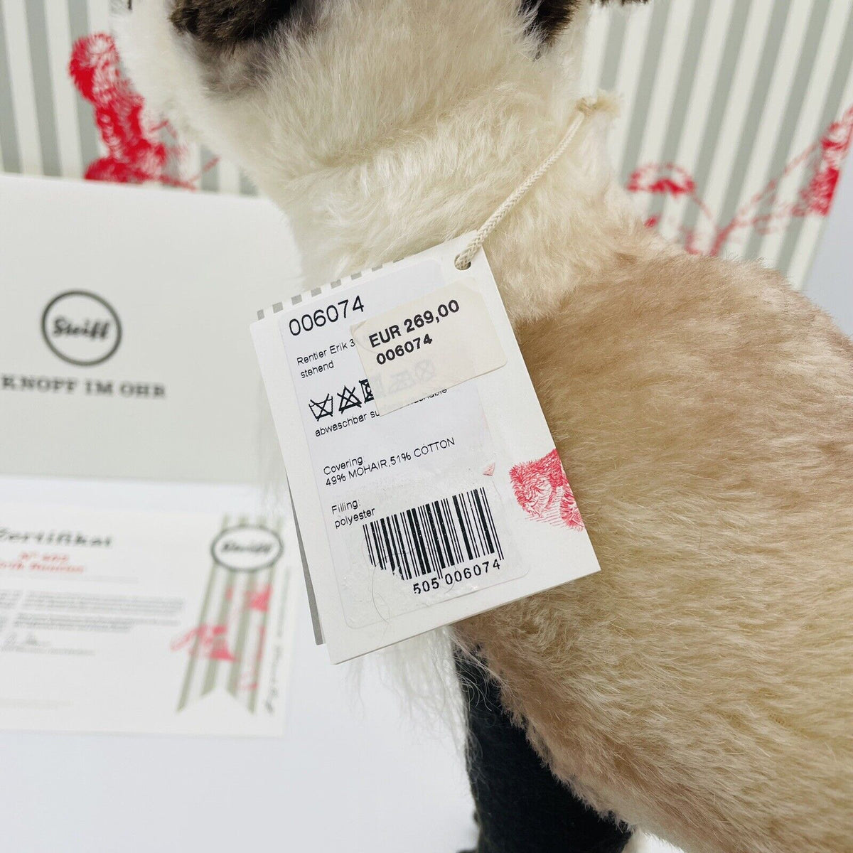 Steiff Rentier Erik 006074 limitiert 1225 34cm Mohair