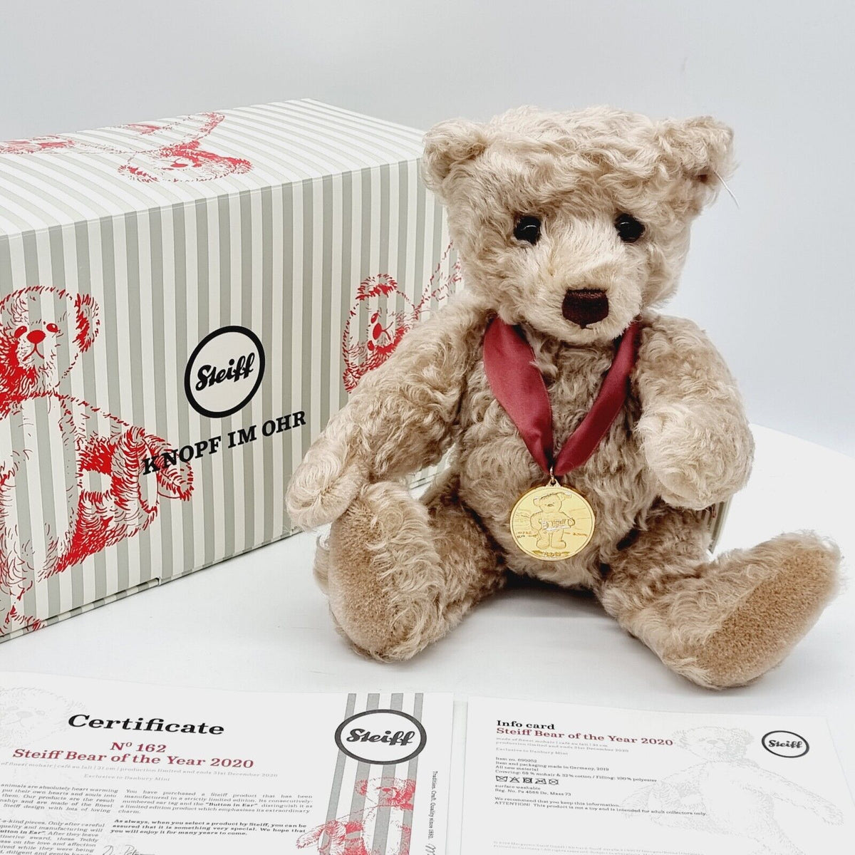 Steiff Danbury Mint 690952 Teddybär Year Bear 2020 limitiert 2020 31 cm Mohair