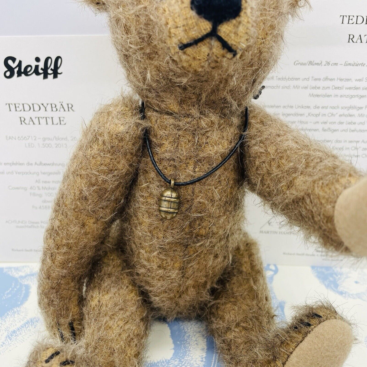 Steiff 656712 Teddybär Rattle limitiert 1500 aus 2013 26 cm Mohair