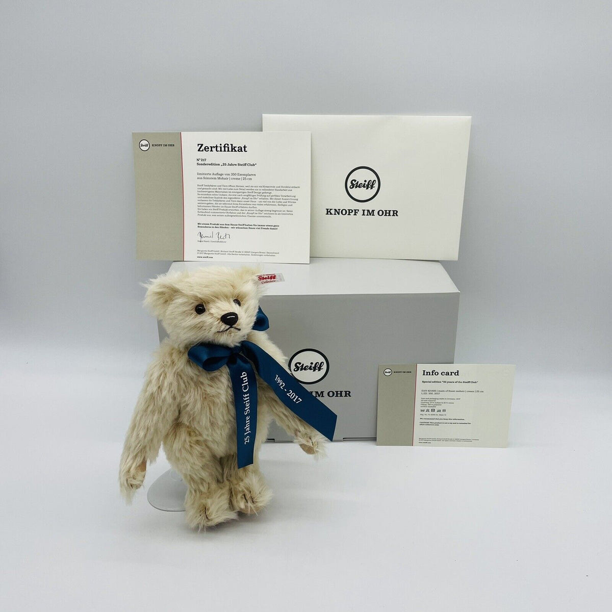 Steiff 25 Jahre Steiff Club 421495 Teddybär 1992-2017 25cm limitiert 350