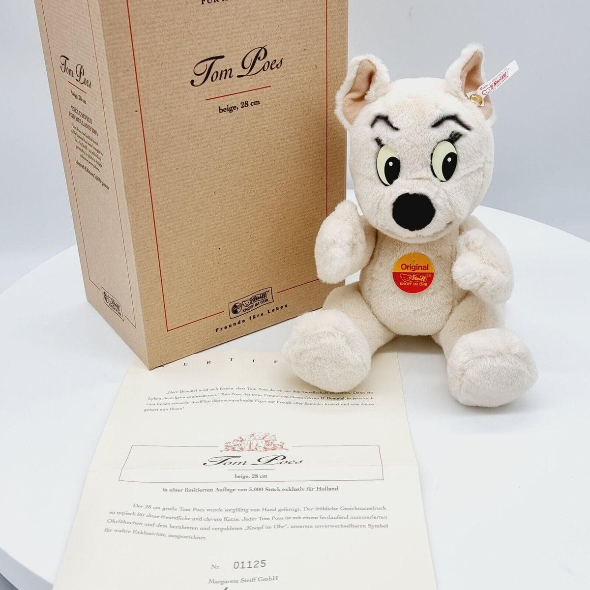 Steiff 660023 Katze Tom Poes limitiert 3000 aus 2001 28 cm Plüsch
