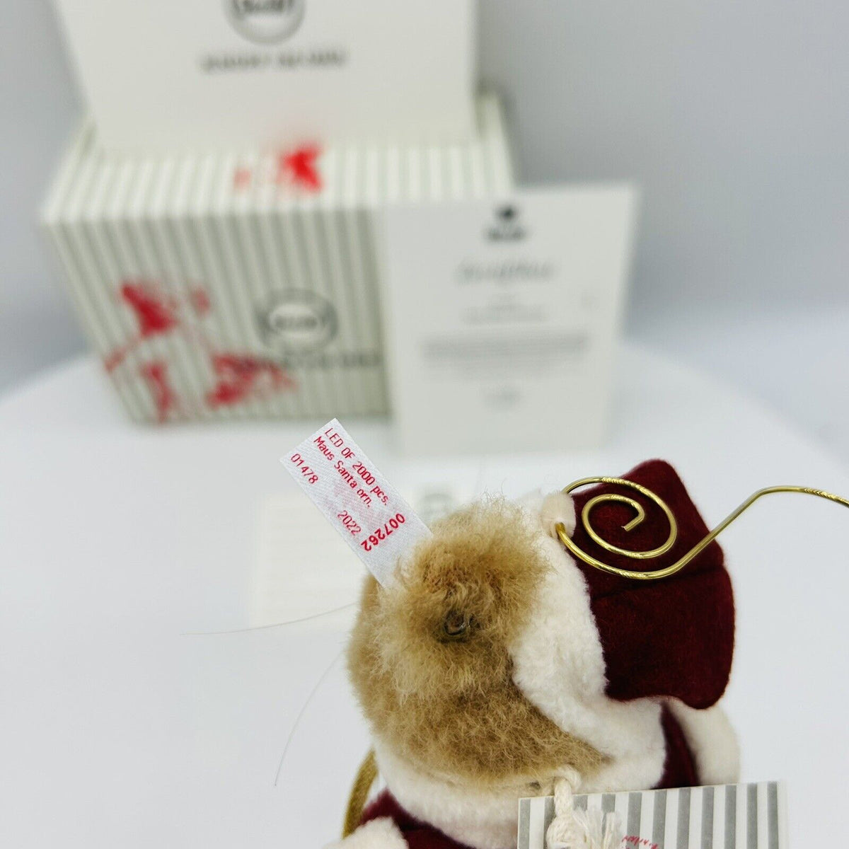 Steiff 007262 Ornament Maus Santa limitiert 2000 aus 2022 12 cm Mohair