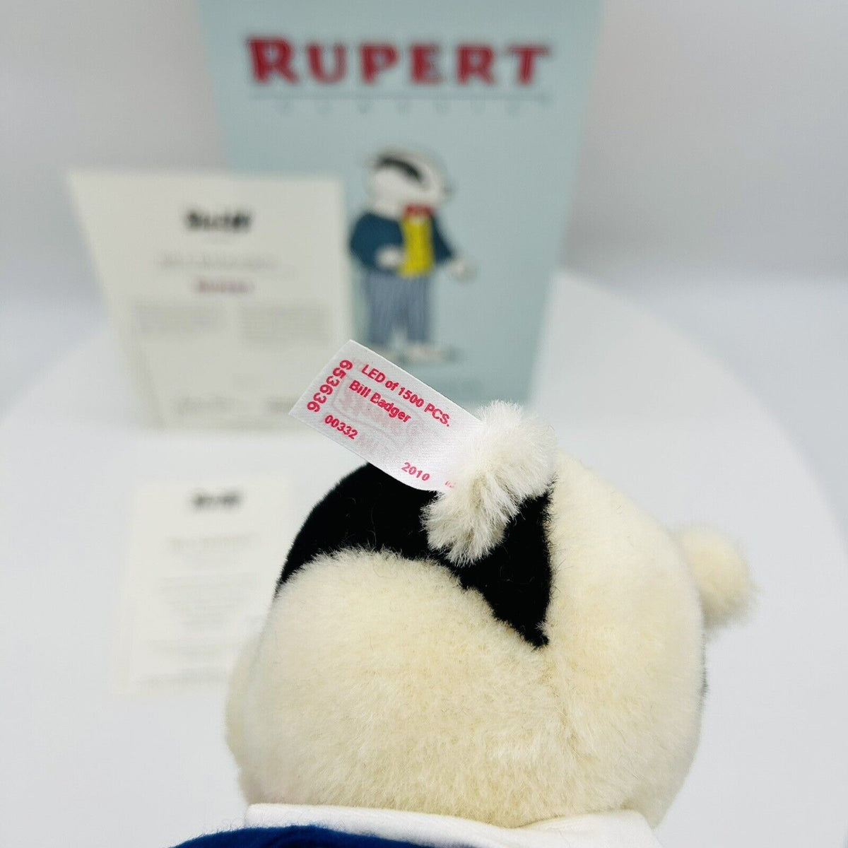 Steiff 653636 Bill Badger aus Rupert limitiert 1500 aus 2010 28 cm Alpaca