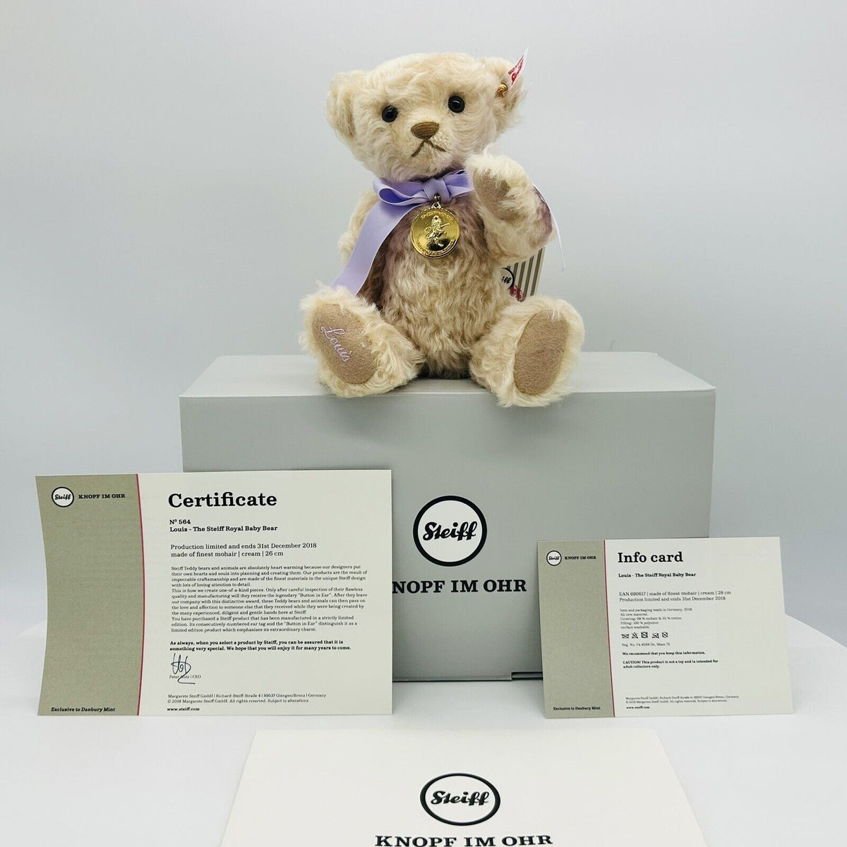 Steiff 690617 Teddybär Royal Baby Louis Zeitlimitierung aus 2018 26cm