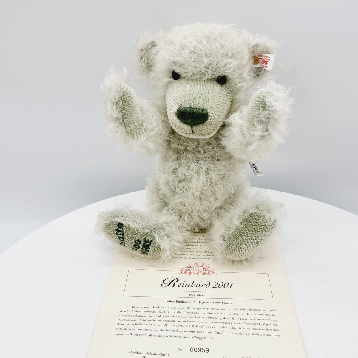 Steiff 995699 Teddybär Reinhard limitiert 1500 aus 2001 für Schulte 35 cm Mohair