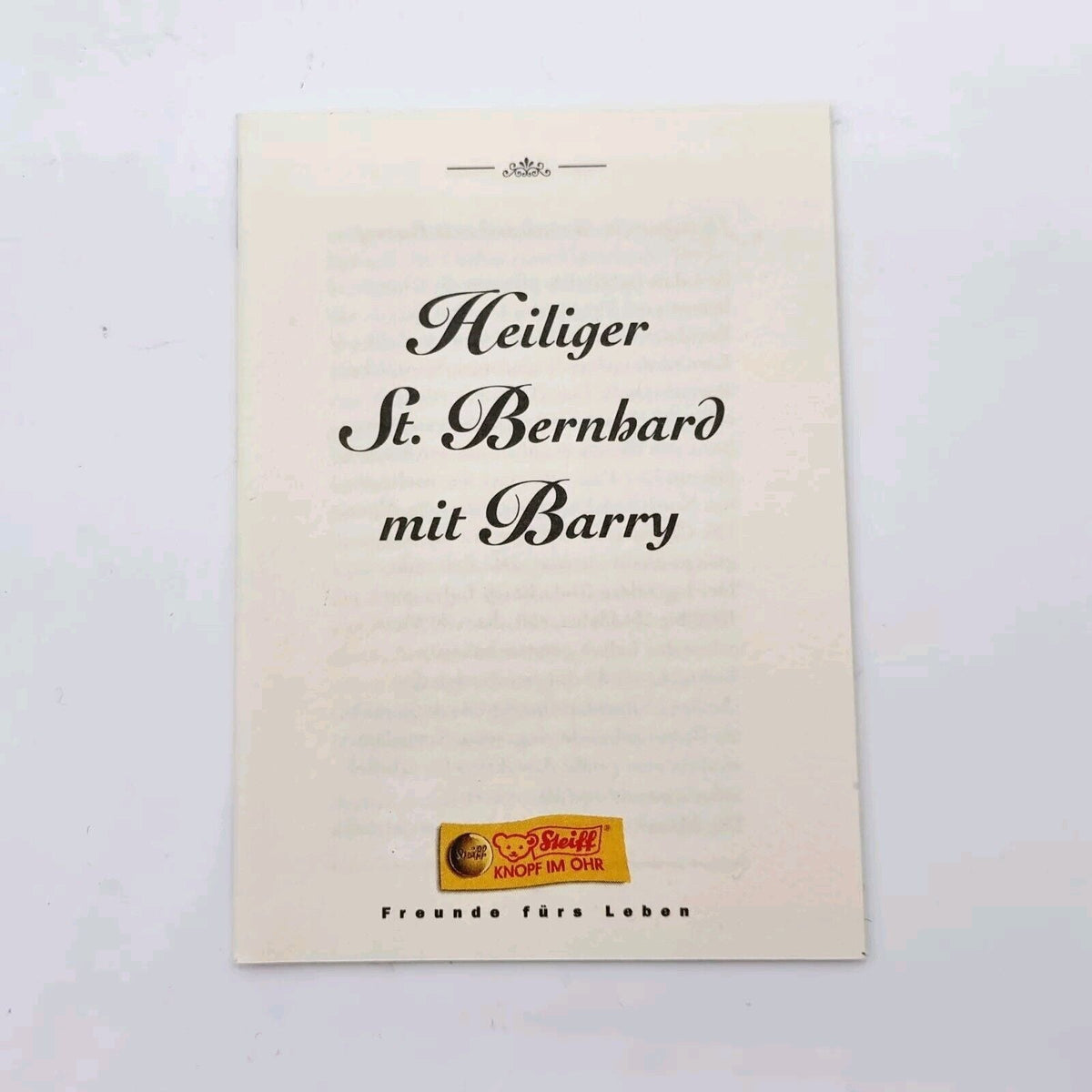 Steiff 993701 Heiliger St. Bernhard mit Barry limitiert 1500 aus 2005