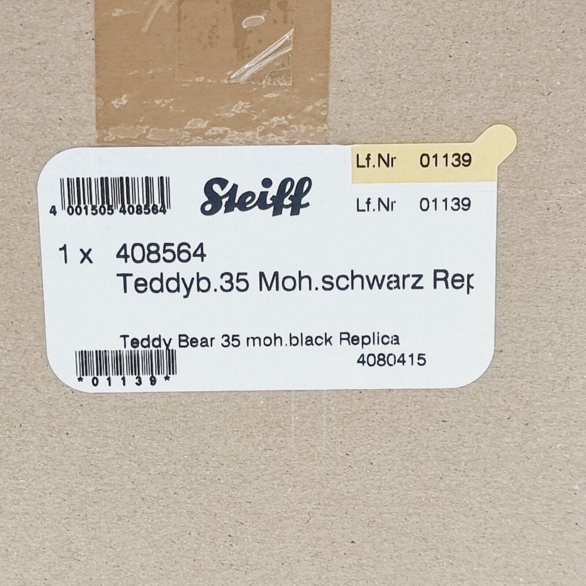 Steiff 408564 Teddybär 1908 Replica schwarz limitiert 3000 aus 2008 35 cm
