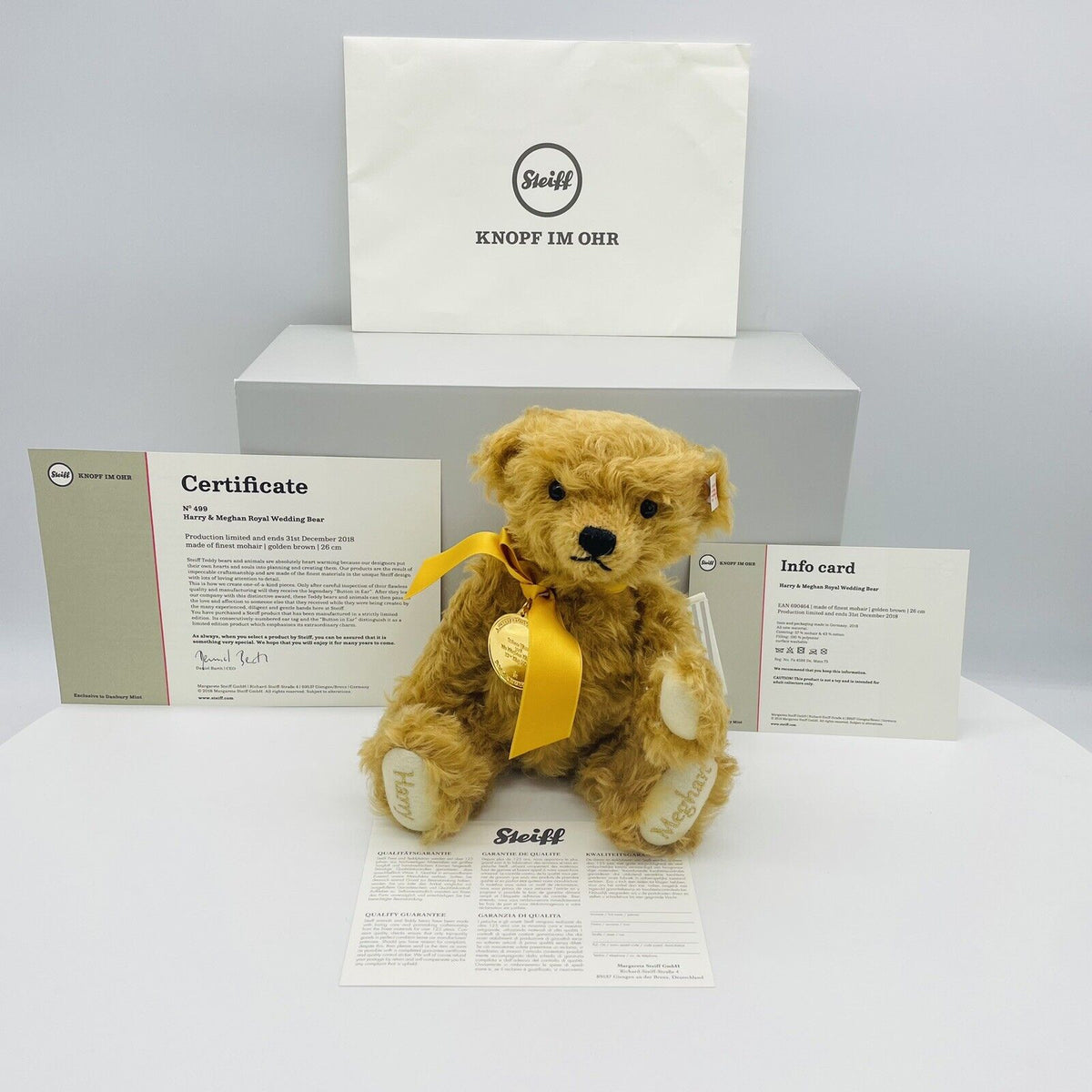 Steiff Teddybär Royale Hochzeit Meghan und Harry 690464 Zeitlimitierung aus 2018