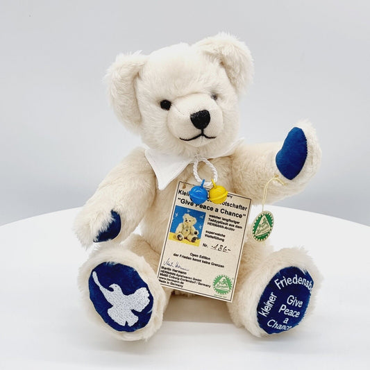 Hermann Kleiner Friedensbotschafter Ukraine Teddybär "Give peace a chance" 33cm