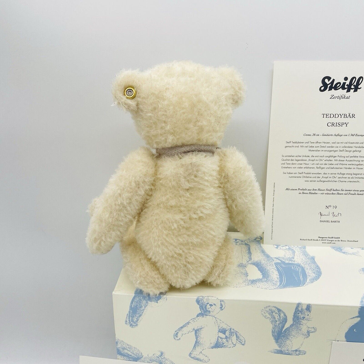 Steiff 021596 Teddybär Crispy limitiert 1360 aus 2016 28 cm Mohair
