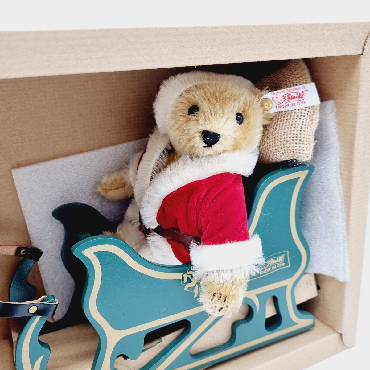 Steiff 670565 Teddybär Weihnachtsmann mit Rentier limitiert 2500 aus 2000