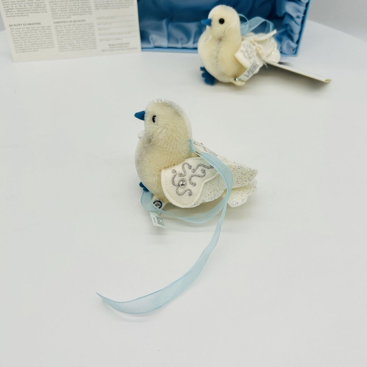Steiff 034107 Swarovski Taubenset limitiert 7 cm Mohair