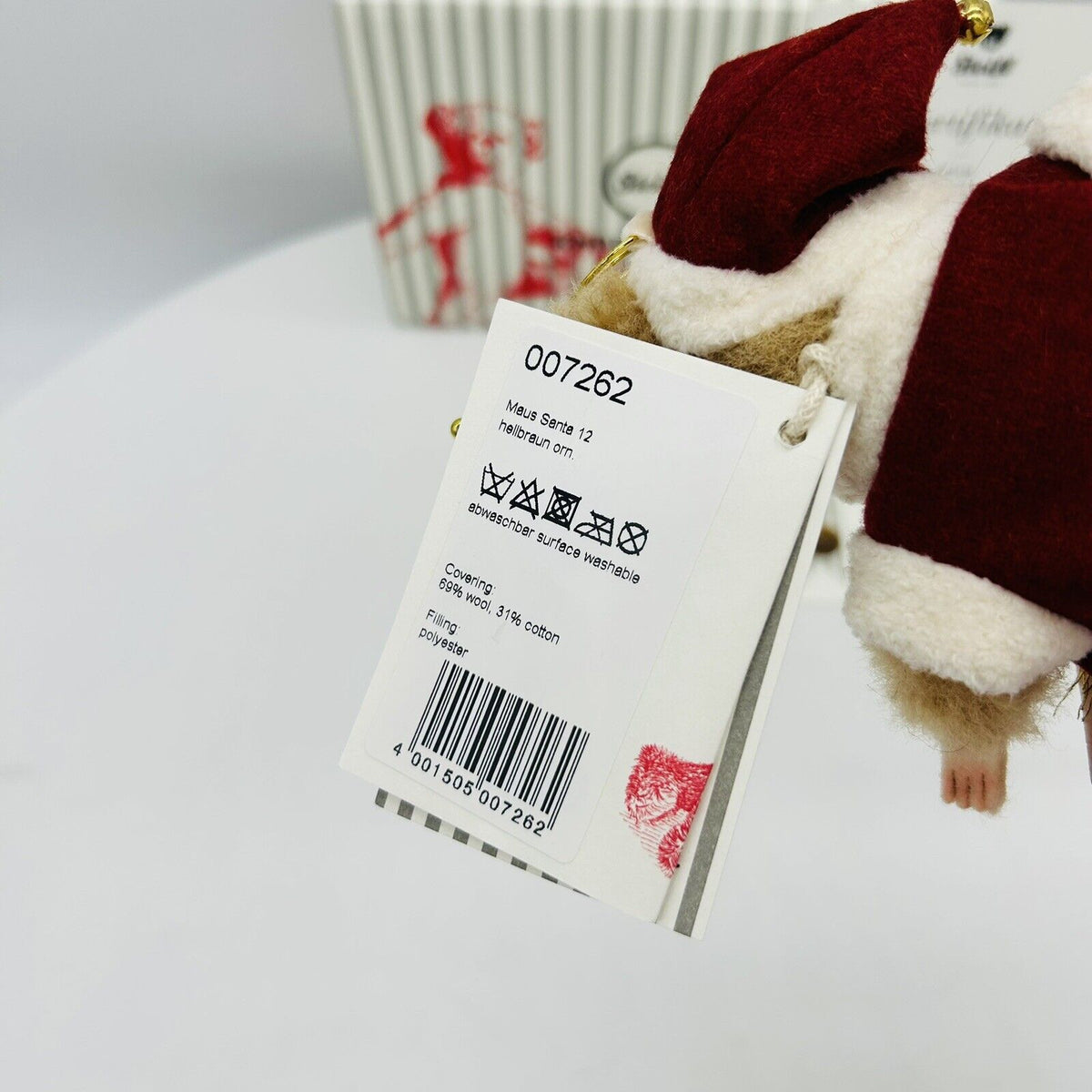 Steiff 007262 Ornament Maus Santa limitiert 2000 aus 2022 12 cm Mohair