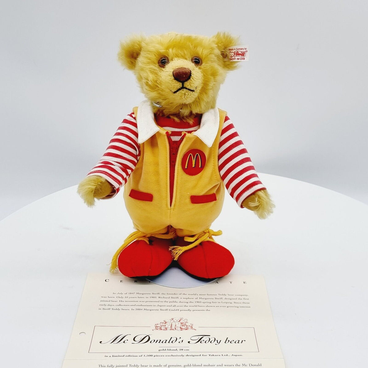 Steiff 676024 Mc Donalds Teddybär 28 cm gold-blond 2004 exklusiv für Japan