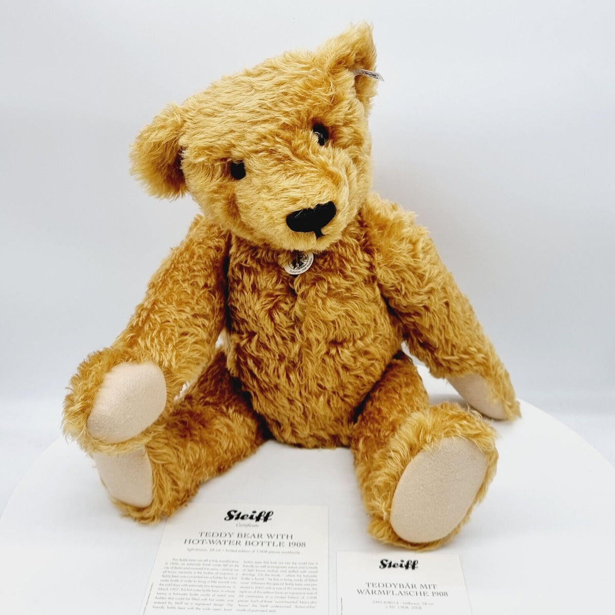 Steiff 408014 Teddybär mit Wärmflasche 1908 Replica limitiert 1908 58 cm Mohair