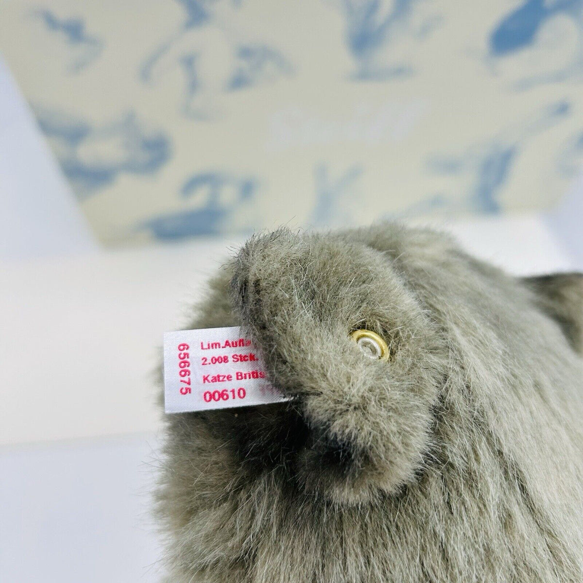 Steiff 656675 Britisch Blau Katze Minou limitiert 2008 aus 2008 35 cm Mohair