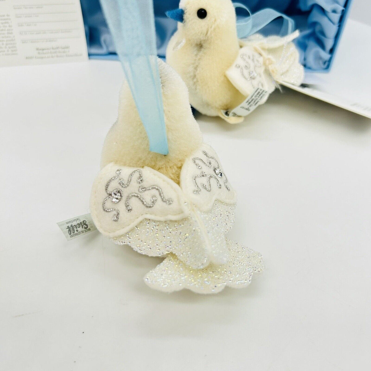 Steiff 034107 Swarovski Taubenset limitiert 7 cm Mohair