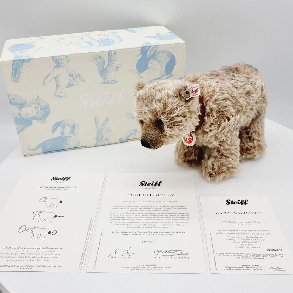 Steiff 663925 Grizzly Teddybär 27 cm braun gespitzt limitiert 1500 Jahr 2011