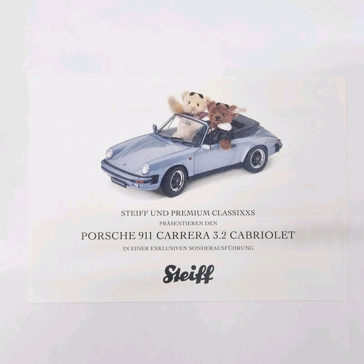 Steiff 656521 Porsche 911 Carrera 3.2 Set 2008 Premium ClassiXXs Modellauto