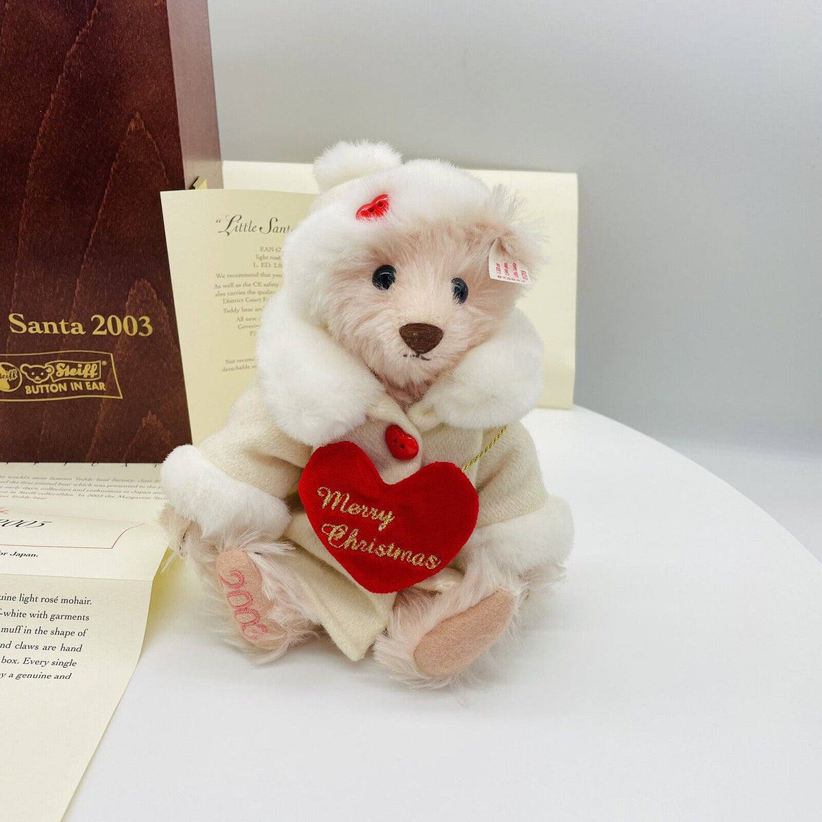 Steiff Teddybär Little Santa 2003 675843 limitiert 2000 aus 2003 20cm Mohair