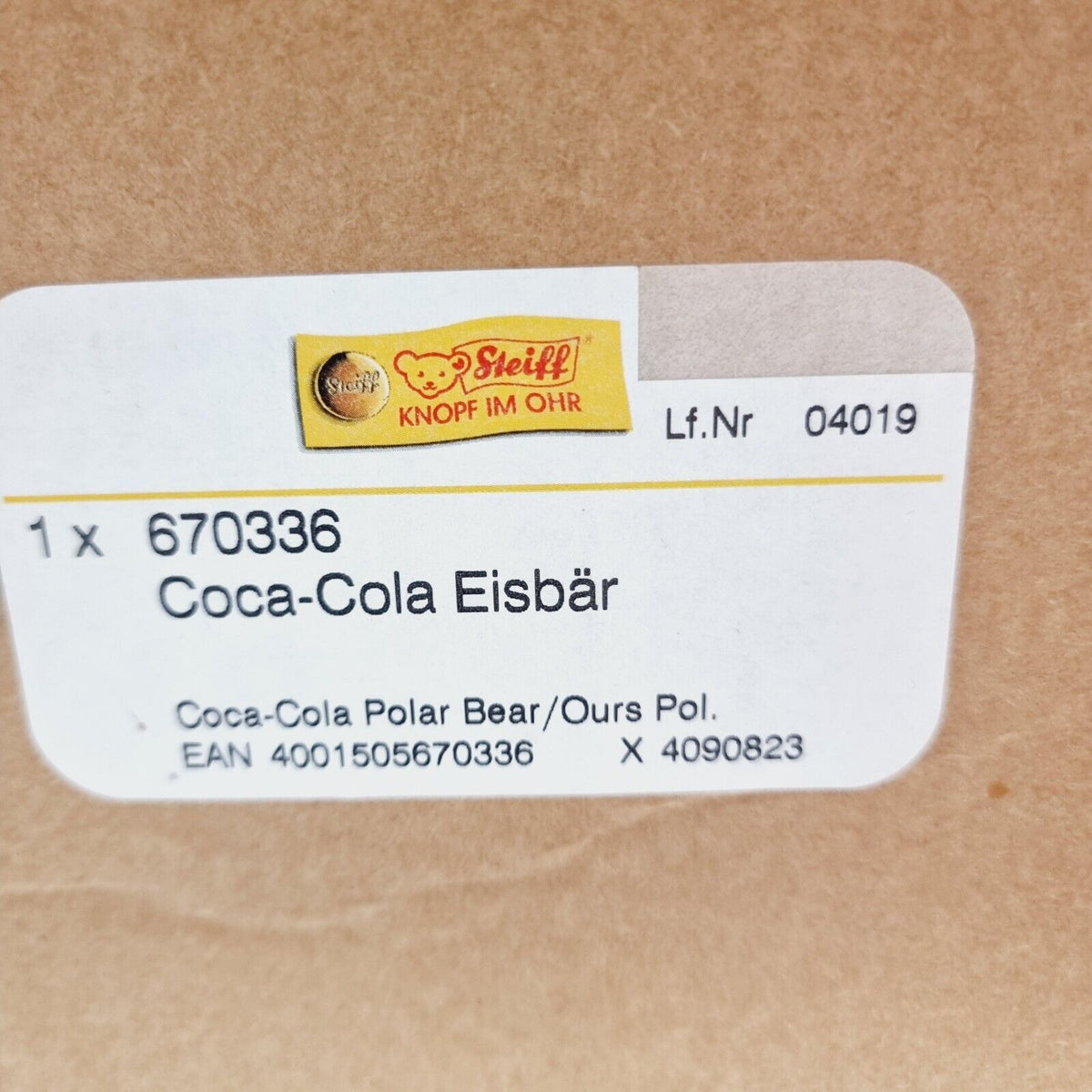 Steiff 670336 Eisbär Coca Cola 35 cm Polarbär 1999