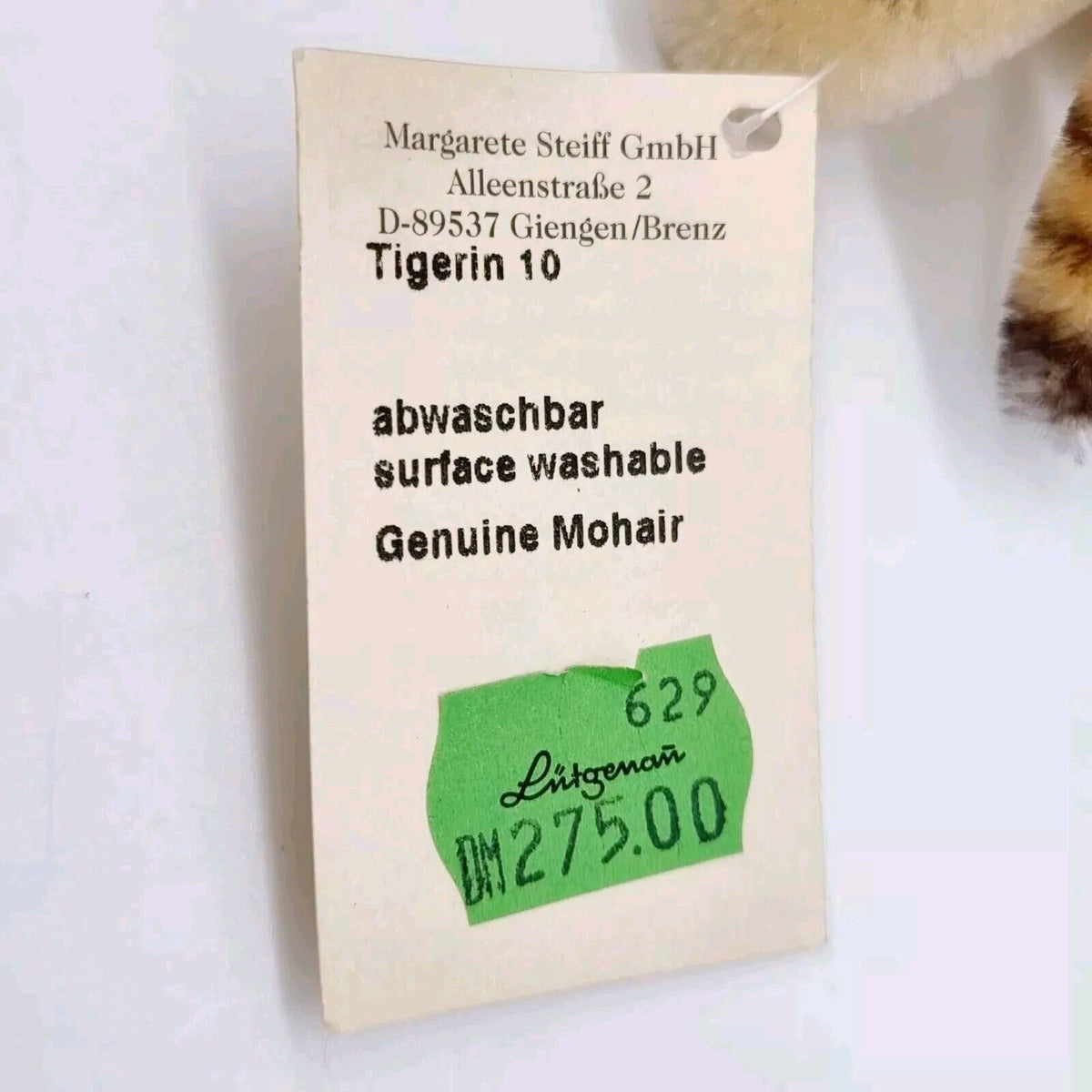 Steiff 038488 Tiger Set Arche limitiert Jahr 1995 Größe 12 cm mit Zertifikat