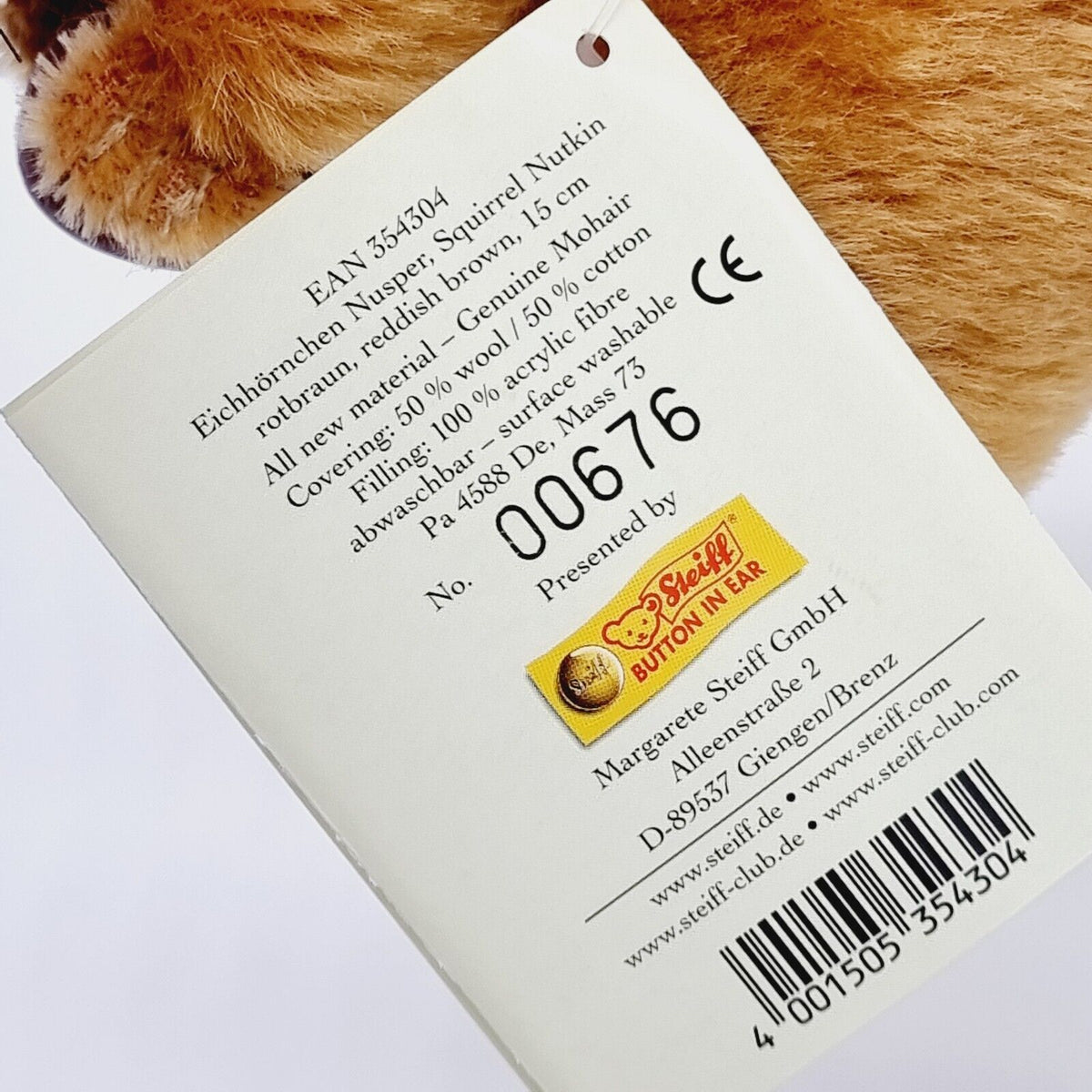 Steiff 354304 Beatrix Potter Squirrel Nutkin limitiert 1500 15 cm Mohair