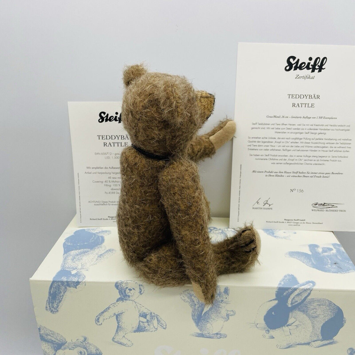 Steiff 656712 Teddybär Rattle limitiert 1500 aus 2013 26 cm Mohair