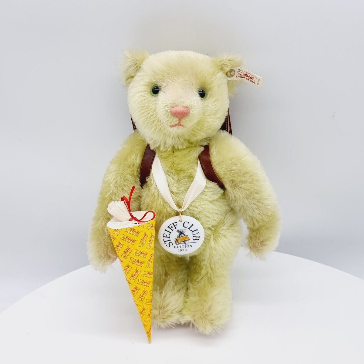 Steiff 420139 Schulanfänger Teddybär grün 30 cm Club Edition 1998
