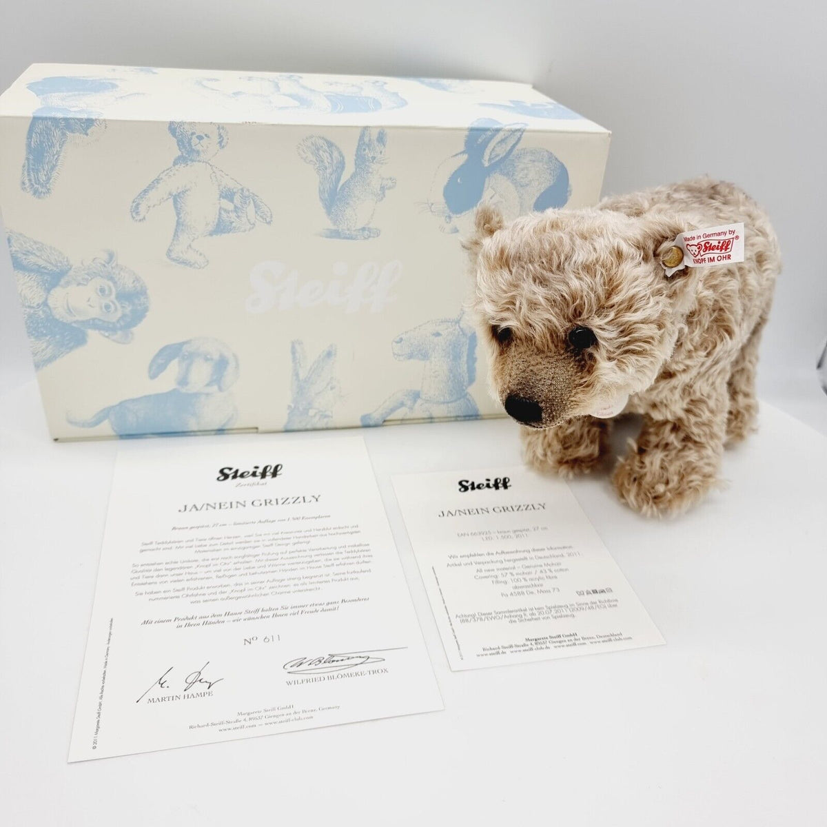 Steiff 663925 Grizzly Teddybär 27 cm braun gespitzt limitiert 1500 Jahr 2011