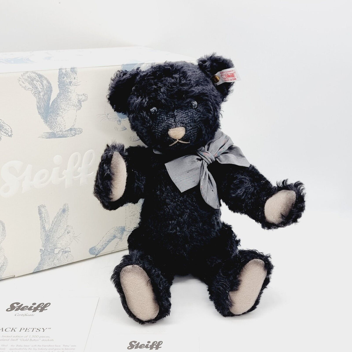 Nr. 17! Steiff 663178 Teddybär Petsy schwarz limitiert 1500 aus 2008 32 cm