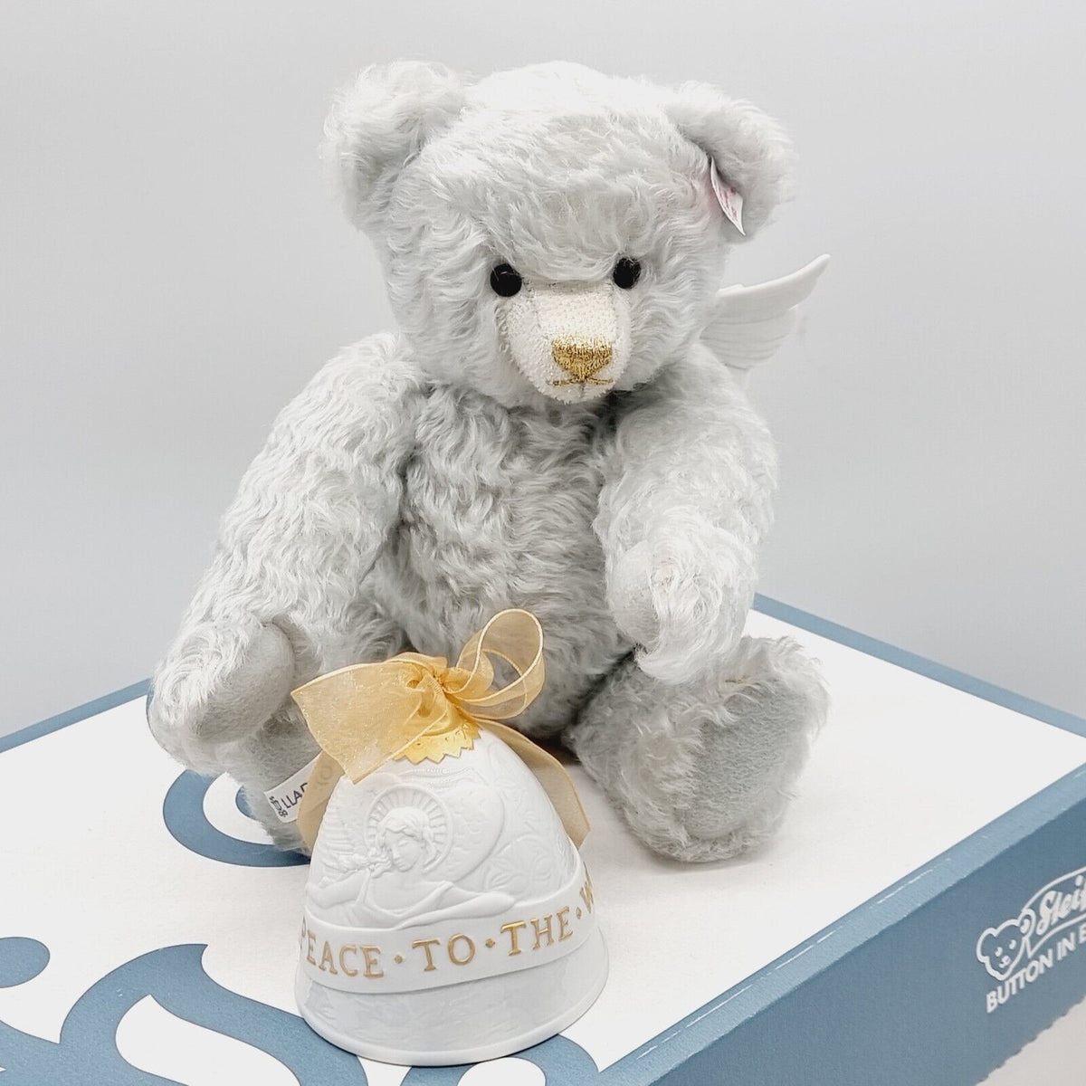 Steiff 676833 Teddybär Angel Engel mit Flügeln Lladro Porzellan Glocke Peace