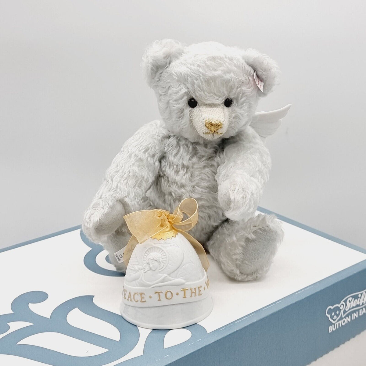 Steiff 676833 Teddybär Angel Engel mit Flügeln Lladro Porzellan Glocke Peace