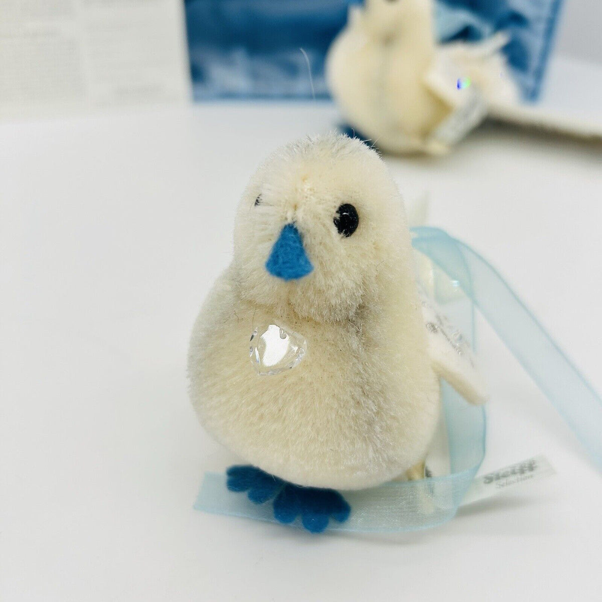 Steiff 034107 Swarovski Taubenset limitiert 7 cm Mohair