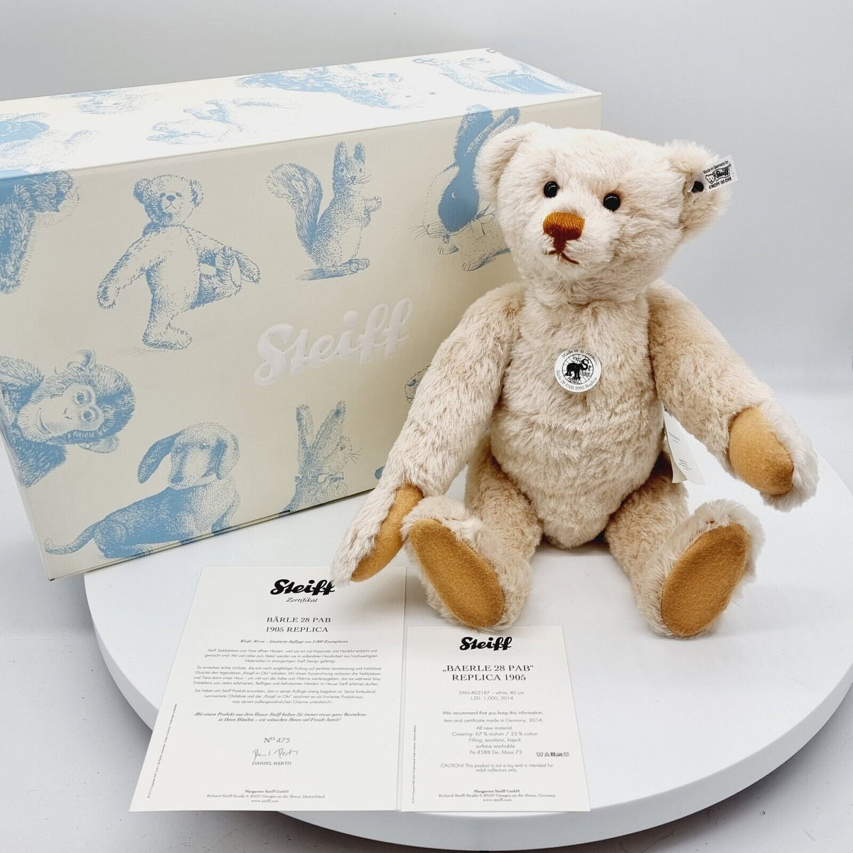 Steiff 403187 Teddybär Bärle 28 PAB Replica 1905 limitiert 1000 40 cm Mohair