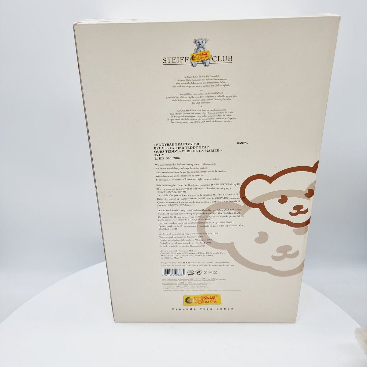 Steiff 038082 Teddybär Brautvater Hochzeitsgesellschaft 35 cm limitiert 500