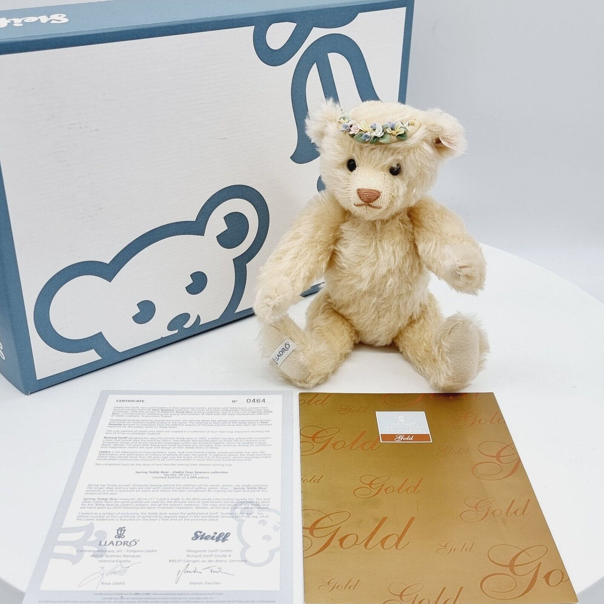 Steiff 677038 Lladro Teddybär Frühling limitiert 2000 aus 2009 28 cm Mohair